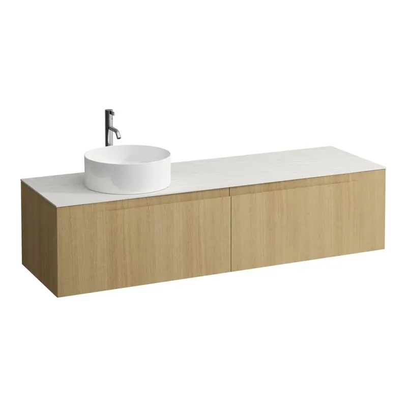 Uitverkoop Arun - zásuvkový element 1600, se 2 zásuvkami, s výřezem vlevo, s vrchní deskou Ardesia Bianca vč. otvoru pro baterii (H4141461512501)