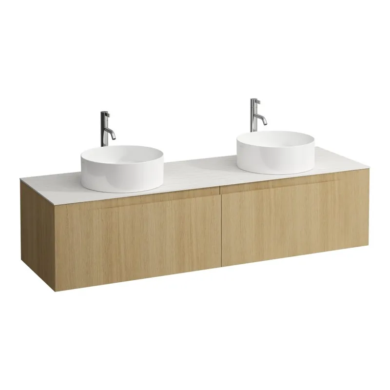 Arun - zásuvkový element 1600, se 2 zásuvkami, s výřezem vlevo a vpravo, s vrchní deskou Ardesia Bianca vč. otvoru pro baterii (H4141491512501) Populair