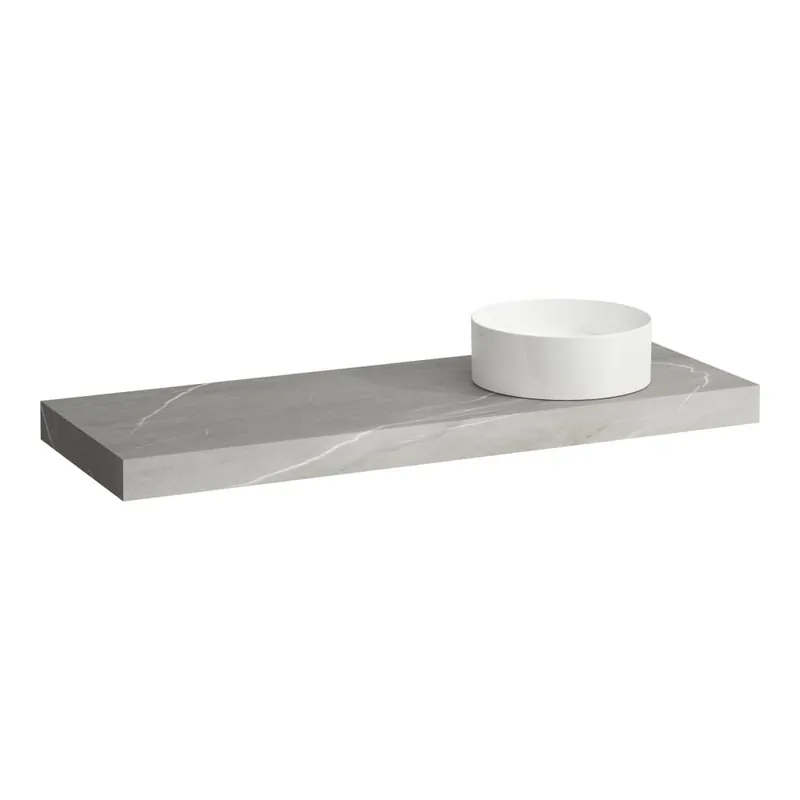 Bestseller Arun - umyvadlová deska 1400, s výřezem vpravo, tloušťka 80 mm, včetně 3 nástěnných držáků (H4191331517701)