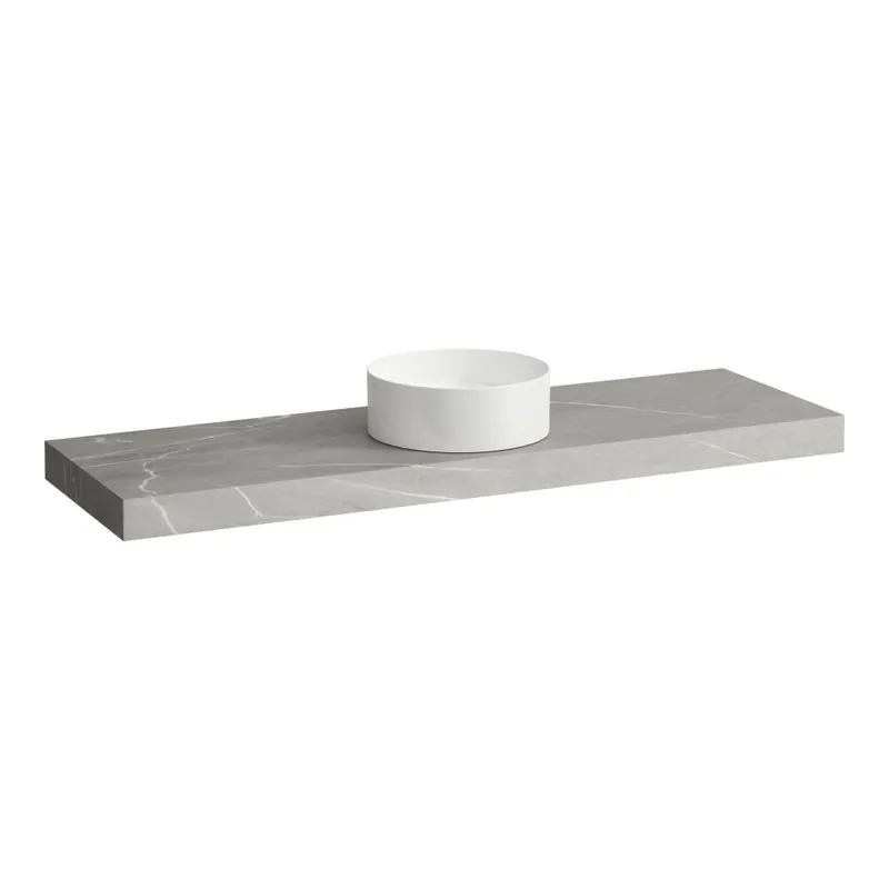 Arun - umyvadlová deska 1600, s výřezem uprostřed, tloušťka 80 mm, včetně 3 nástěnných držáků (H4191411517701) Superprijs