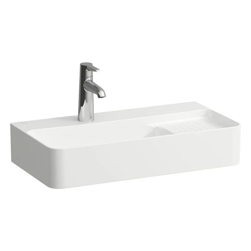 Beperkt Aanbod Val - umyvadlo compact 60x31,5, odkládací plocha vpravo, bez otvoru pro baterii, přepad, bílá (H8152850001091)