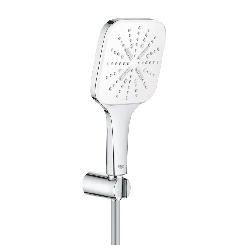 Direct Beschikbaar Rainshower SmartActive 130 Cube - set pro upevnění na zeď se 3 proudy, průtok 8,5 l/min, bílá (26589LS0)
