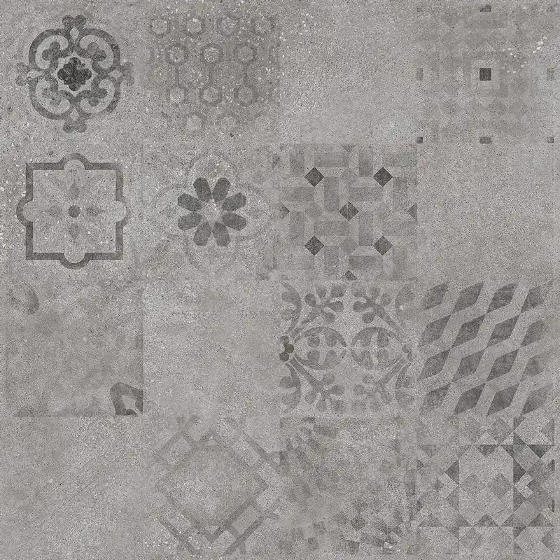 Betonico - dlaždice rektifikovaná 59,8x59,8 šedá s dekorem, tl. 9 mm (DAK62796) Fabrieksprijs