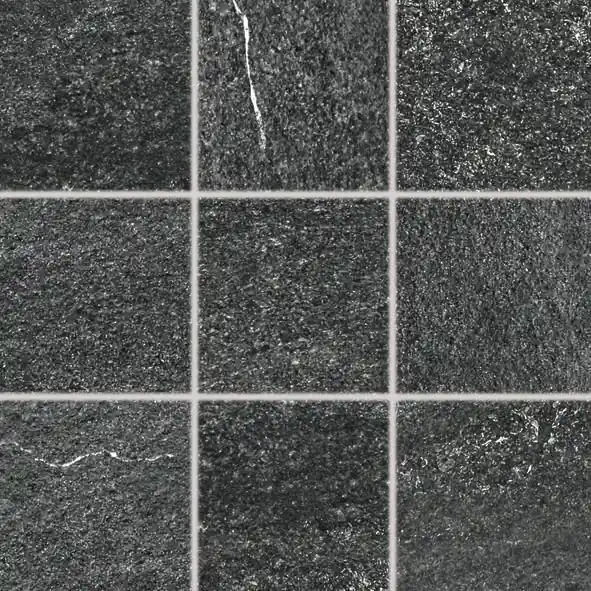 Quarzit - dlaždice rektifikovaná 9,8x9,8 černá, tl. 9 mm (DAR11739) Meest Verkocht