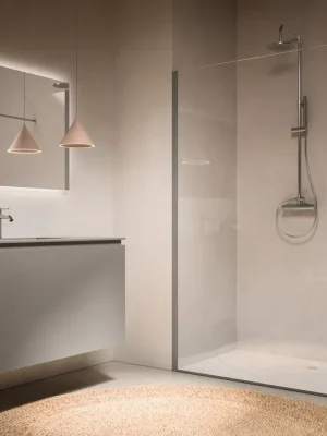 Vysoce Kvalitní STR4P 61 - pevná stěna samostatná s vyrovnávacím profilem 90 cm, profil Terra d´ombra Mat (STR4P0906107)