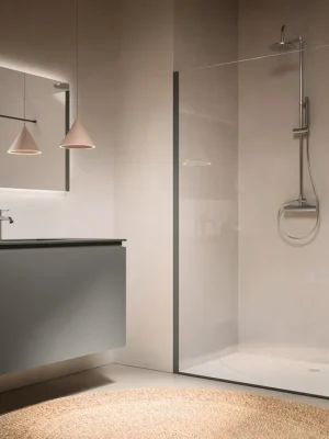 STR4P 62 - pevná stěna samostatná s vyrovnávacím profilem 140 cm, profil Grigio Ardesia Mat (STR4P1406207) Weekendaanbieding