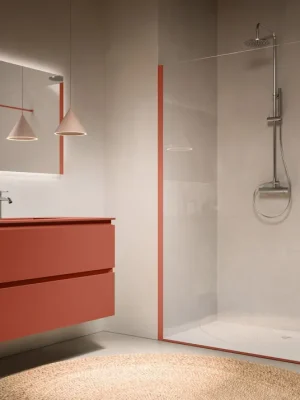 Zlevněný STR4P 65 - pevná stěna samostatná s vyrovnávacím profilem 160 cm, profil Terracotta Mat (STR4P1606507)
