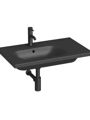 Seizoensaanbieding Mio-N - asymetrické umyvadlo 75x45 cm, odkládací plocha vpravo, černá matná (H8117107161041)