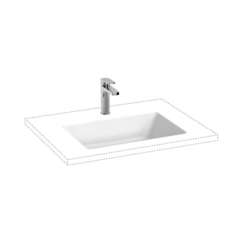 Actieprijs Cubito - zdola zápustné umyvadlo, s přepadem 54 cm, s otvorem pro baterii (H8164220001091)
