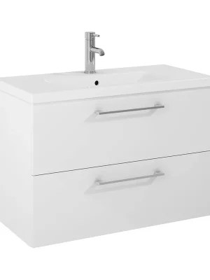 Beperkte Voorraad Ponta - skříňka pod umyvadlo 80 cm, 2 zásuvky, bílá (H40J5244025001)