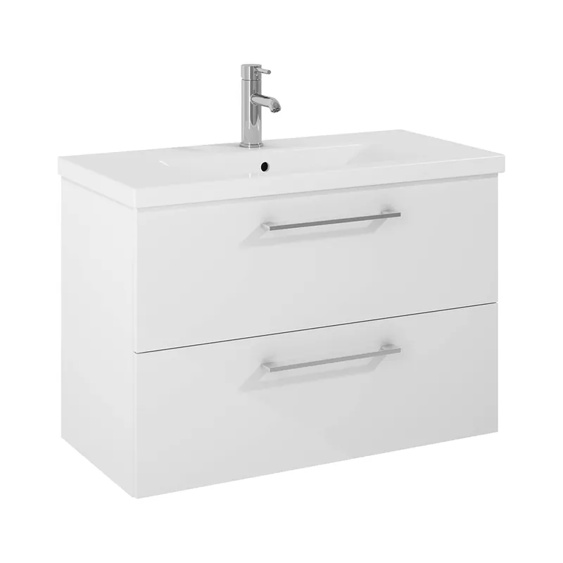 Beperkte Voorraad Ponta - skříňka pod umyvadlo 80 cm, 2 zásuvky, bílá (H40J5244025001)