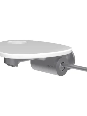 ADA - umyvadlová podomítková páková baterie pro Simibox, pevný výtok 185 mm, včetně poličky s otvorem, PVD inox/bílá lesk (HF506726501000) Gecertificeerd