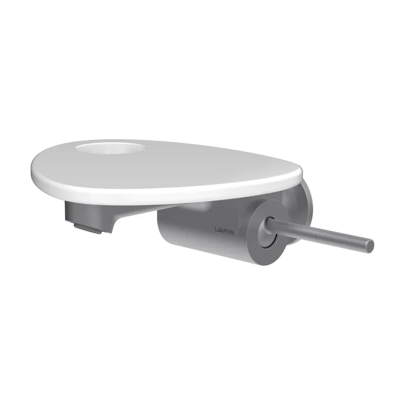 ADA - umyvadlová podomítková páková baterie pro Simibox, pevný výtok 185 mm, včetně poličky s otvorem, PVD inox/bílá lesk (HF506726501000) Gecertificeerd