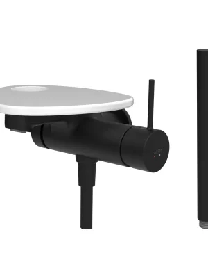 Aanbieding ADA - vanová podomítková páková baterie pro 1-bodový Simibox, s ruční sprchou a hadicí, včetně poličky s otvorem, PVD černá/bílá lesk (HF506765511000)