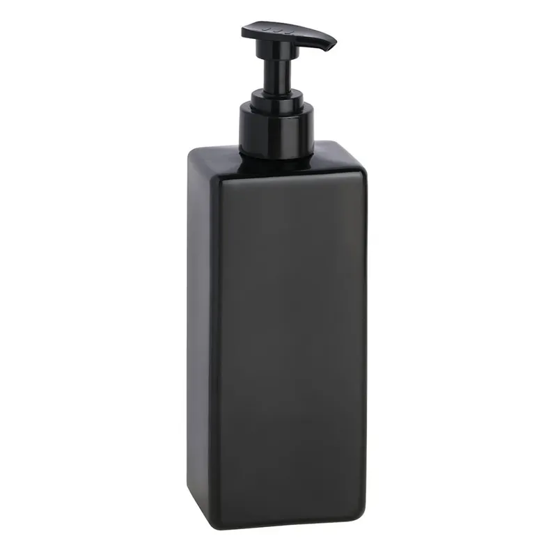 Weekendaanbieding Public Space - plastová láhev černá hranatá průhledná s pumpičkou pro dávkovač mýdla, 500 ml (131567705)