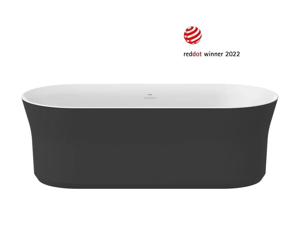 Vrácení Zdarma Vana Ypsilon 180x80, volně stojící, černá/bílá, krytka odtoku černá (XC00100058)