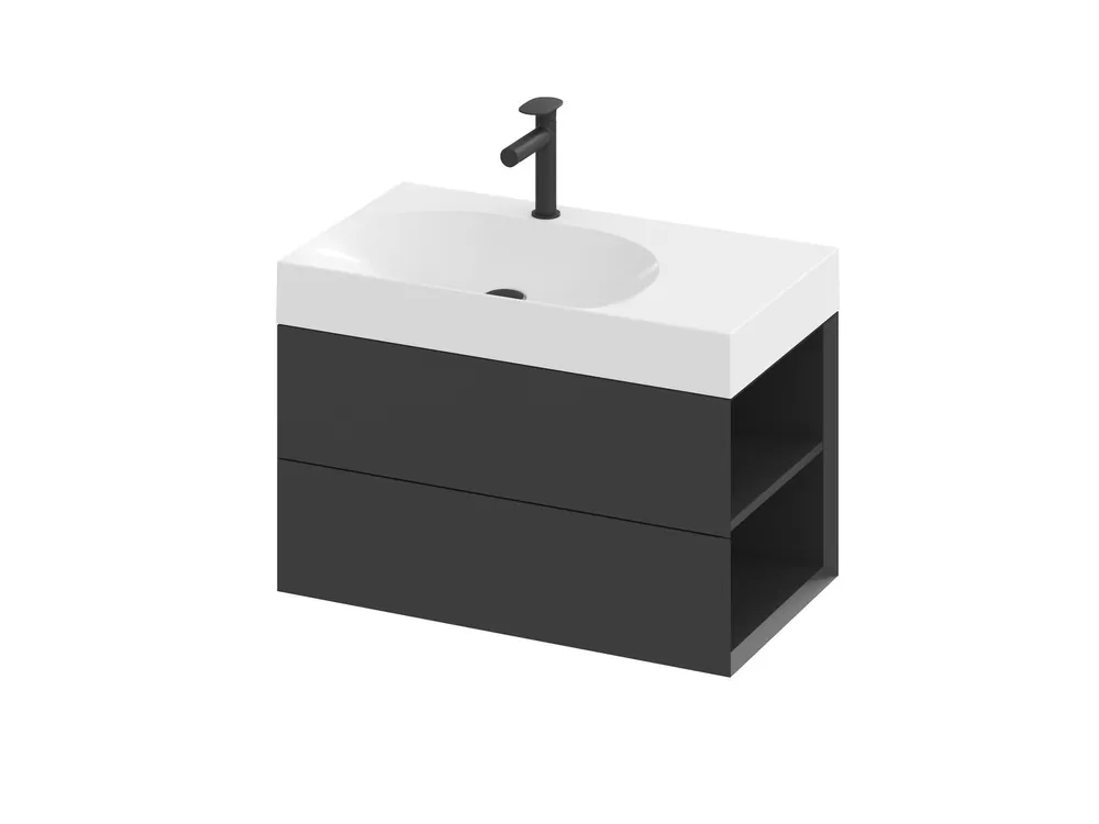 SD Lite 80 P skříňka pod umyvadlo černá matná (X000001886) Speciale Aanbieding