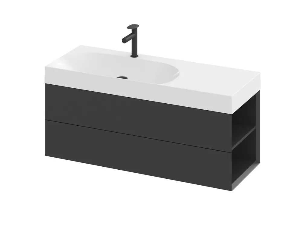 SD Lite 120 P skříňka pod umyvadlo černá matná (X000001892) Op = Op