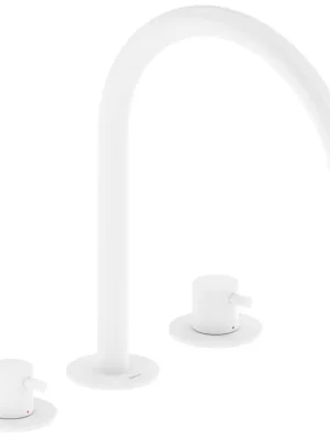 ES 018.10WV umyvadlová stojánková 3-otvorová baterie 270 mm bez výpusti, White Velvet (X070238) Cenový Hit