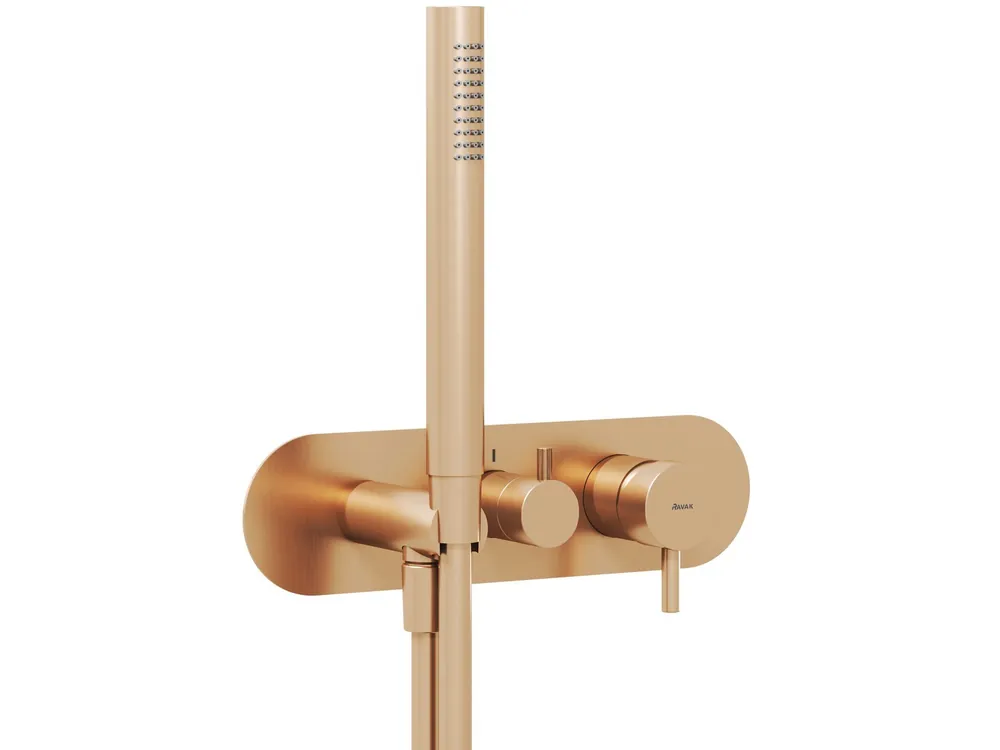 Direct Beschikbaar ES 068.60RGB.O3.RB07D.+S podomítková baterie 3cestná bez tělesa, se sprchovým setem, Rose Gold Brushed (X070356)