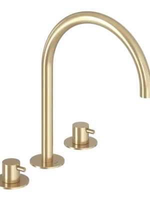 ES 018.60GLB umyvadlová stojánková 3-otvorová baterie 270 mm bez výpusti, Gold Brushed (X070599) Levný