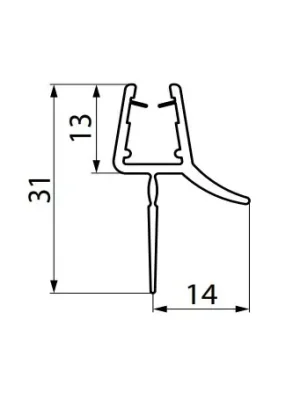 Vodorovné těsnění pro 6 mm sklo, 200 cm (51702) Dagaanbieding