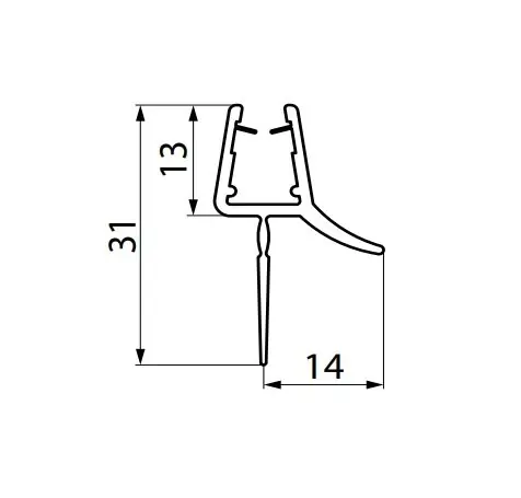 Vodorovné těsnění pro 6 mm sklo, 200 cm (51702) Dagaanbieding