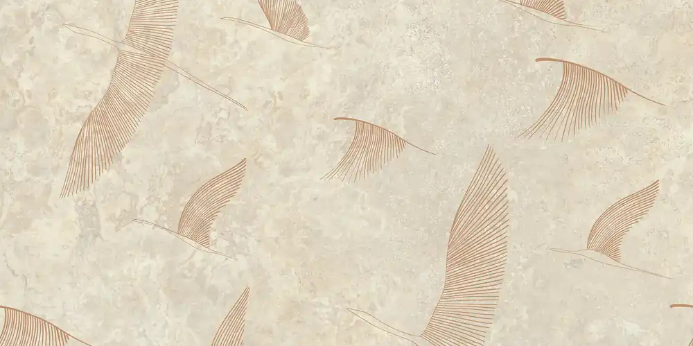 Voordeelprijs Dekor Mirabello birds A - obkládačka inzerto 59,8x119,8 krémová (6006200)