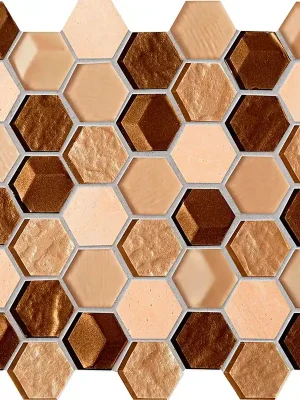 Drops stone brown hex mozaika scienna - obkládačka mozaika 30x29,8 (6003190) Tijdelijk Beschikbaar