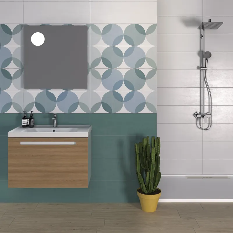 Naif cerchi light - obkládačka rektifikovaná 25x75 modrá (INAD01RV) Weekendaanbieding