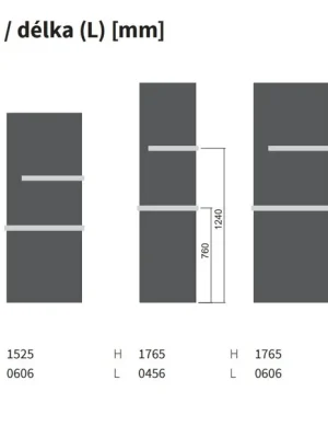 Madlo jednostranné 606 mm - leštěný nerez (O15MN87-64) Populair