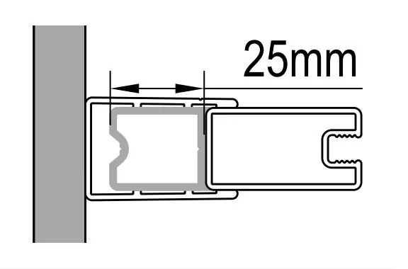 Weekendaanbieding Stohovací profil k rozšíření o 25 mm, 200 cm, Bordeaux metal, pro Solino (ACA1.23.2000)