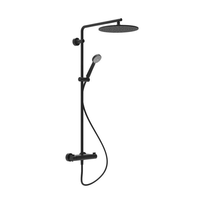 Meest Verkocht Vivid - sprchový sloup, termostatická baterie, hlavová sprcha 300 mm nerezová, ruční sprcha MyTwin120 - 3 funkce, sprchová hadice 160 cm, titan černý mat (HF905452428630)