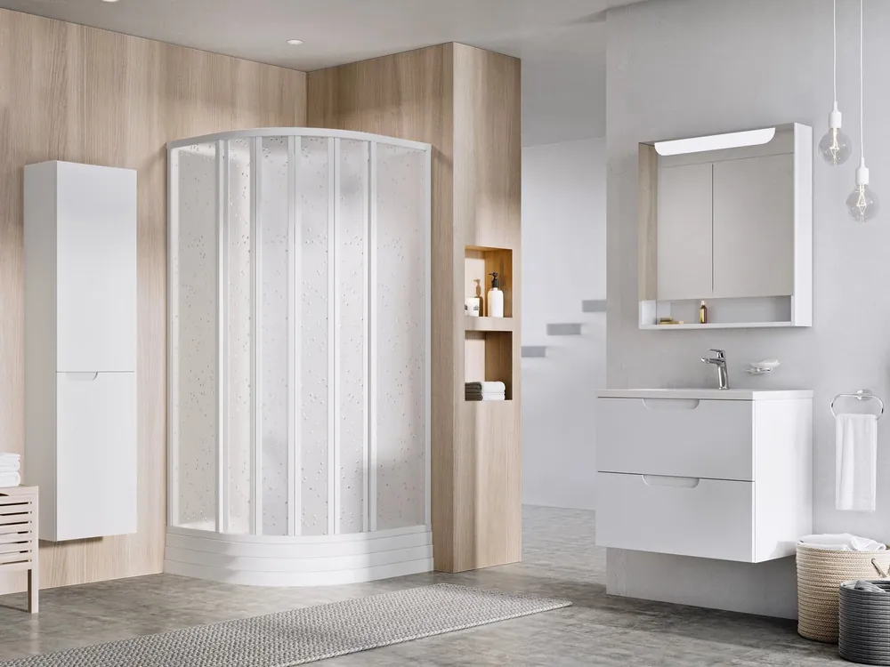 Blesková Nabídka ASBKP6 80x80 sprchový box čtvrtkruhový, rám bílý/sklo trasparent (80644112Z1)