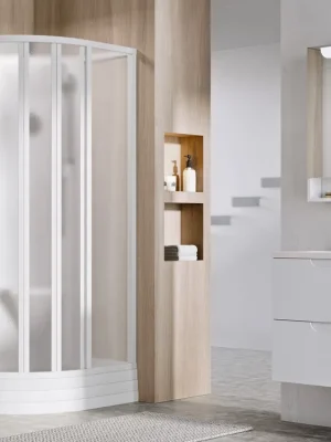 ASBKP6 80x80 sprchový box čtvrtkruhový, rám bílý/sklo Grape (80644112ZG) Akce