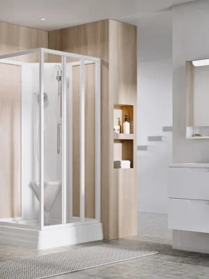 Vysoce Kvalitní ASBP3 90x90 sprchový box čtvercový, rám bílý/sklo trasparent (83677112Z1)
