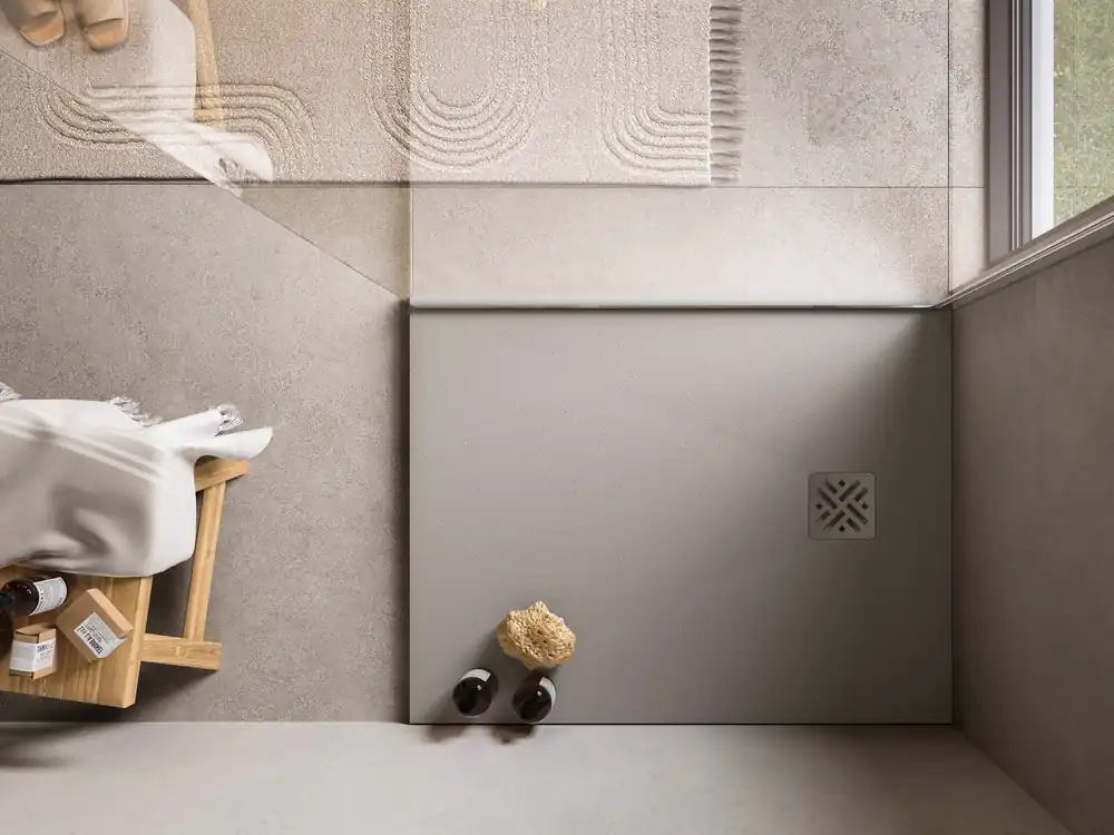 Koopje Dune betonově šedá - obdélníková sprchová vanička 130x80, Mineralite (W32AS13008014)