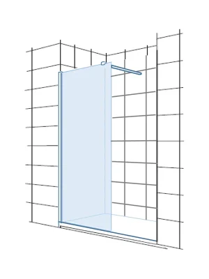 Beperkte Voorraad Ponta DF - pevná sprchová stěna 900 mm, boční, walk-in, transparentní sklo, černý matný profil (H2605124506681)