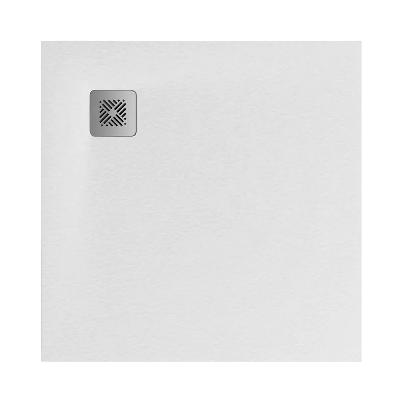 Selina - sprchová vanička 80x80, čtvercová, litý mramor, vč. nerezové krytky sifonu (H2122K1R100001) Actieprijs