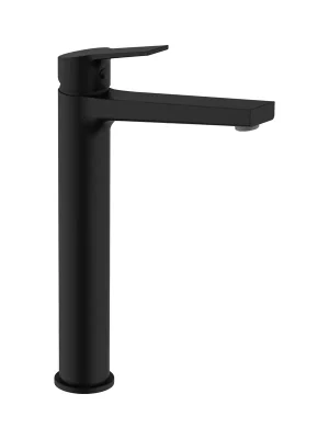 Cubix - umyvadlová stojánková páková baterie, bez automatické výpusti, pevný výtok 165 mm, černá matná (H3112I87161201) Actieprijs