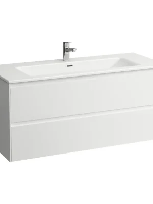 Actieprijs Lani - umyvadlo slim se skříňkou 1200 mm, se 2 zásuvkami, vč. dělícího systému do zásuvek, bílá matná (H8649692601041)