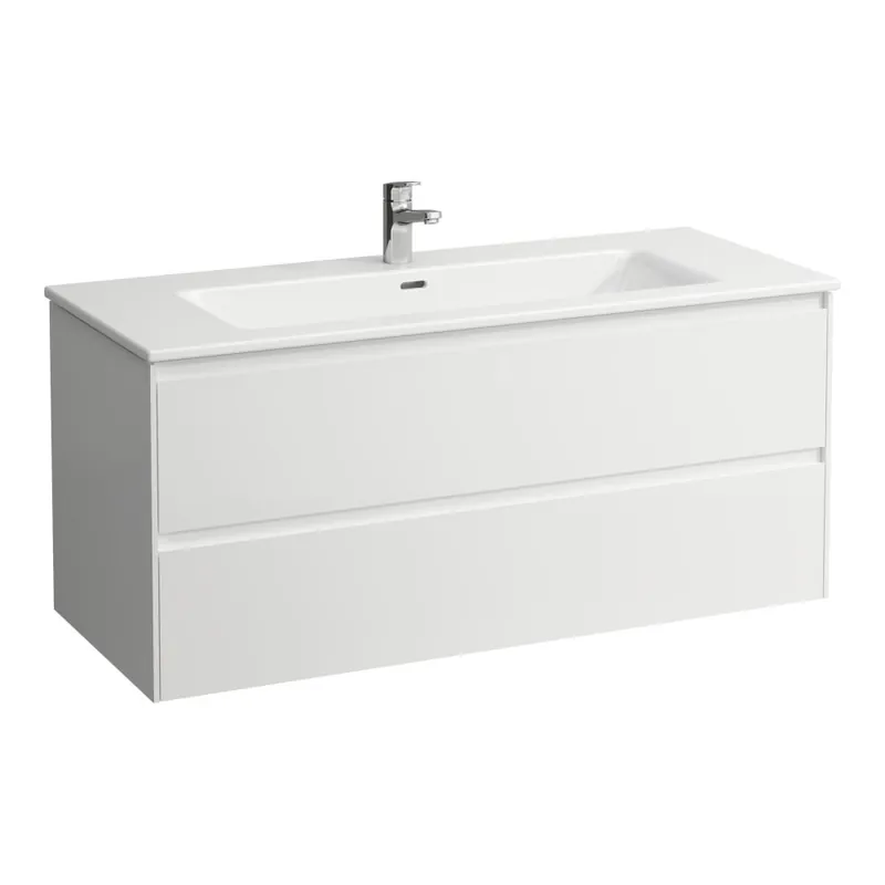 Actieprijs Lani - umyvadlo slim se skříňkou 1200 mm, se 2 zásuvkami, vč. dělícího systému do zásuvek, bílá matná (H8649692601041)