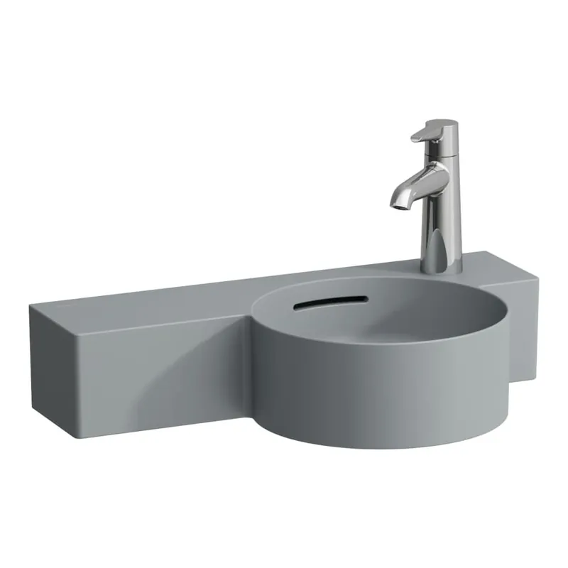 Značkový Val - umývátko 55x31,5, odkládací plocha vlevo, baterie vpravo, grafit mat (H8152847161061)