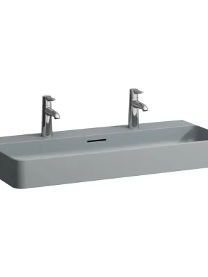Zlevněný Val - umyvadlo 95x42, broušená spodní část, 2 otvory pro baterie, grafit matná (H8162877581071)