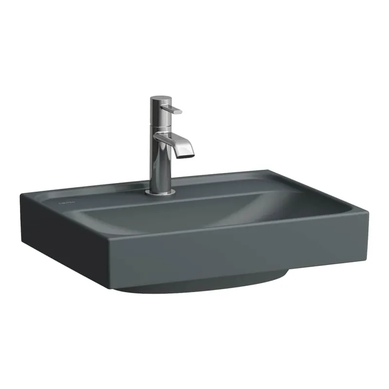 Meda - umývátko 45x35, broušená spodní hrana, otvor pro baterii, grafit matná (H8161117581041) Beperkte Voorraad