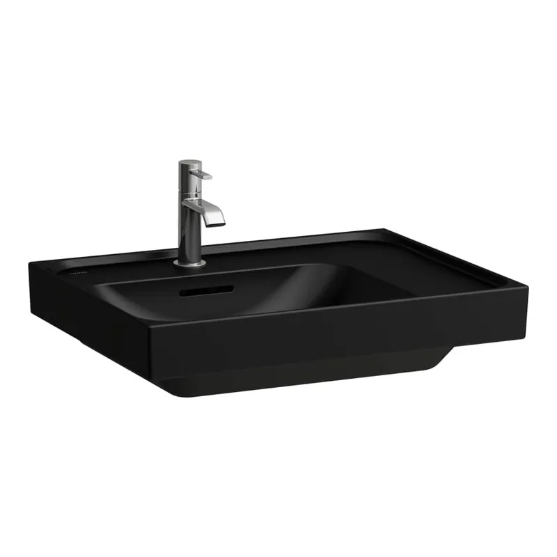 Merkproduct Meda - umyvadlo 60x46, s odkládací plochou vpravo, černá matná (H8171117161041)