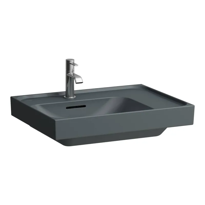 Korting Meda - umyvadlo 60x46, broušená spodní část, s odkládací plochou vpravo, grafit matná (H8181117581041)
