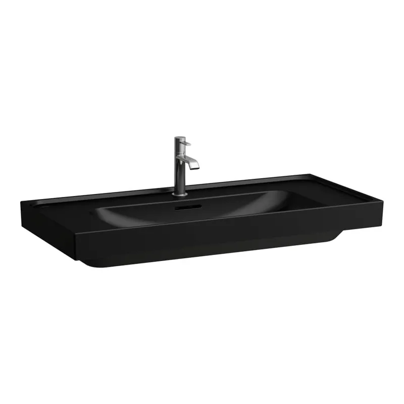 Actieprijs Meda - umyvadlo 100x46, otvor pro baterii, černá matná (H8101197161041)