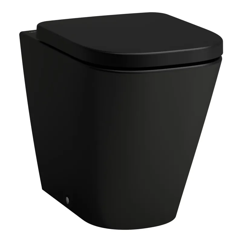 Hoge Kwaliteit Meda - stojící klozet, Silent flush, rimless, hluboké splachování, vodorovný/svislý odpad Vario, bez sedátka, černá matná (H8231117160001)