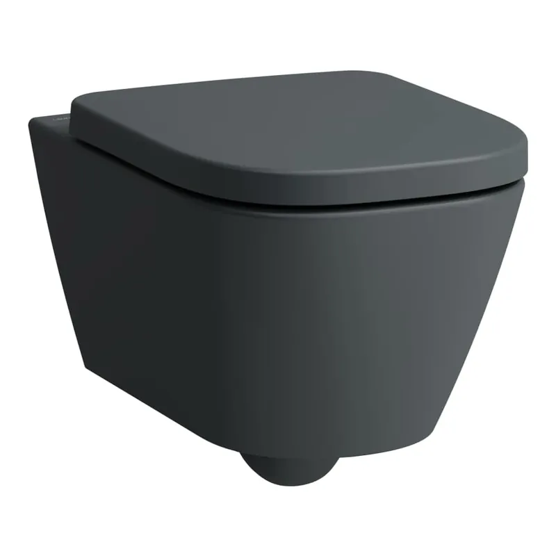 Meda - závěsné WC, Silent flush, rimless, hluboké splachování, včetně uchycení Laufen Easyfit 3.0, grafit matná (H8211107580001) Betaalbaar